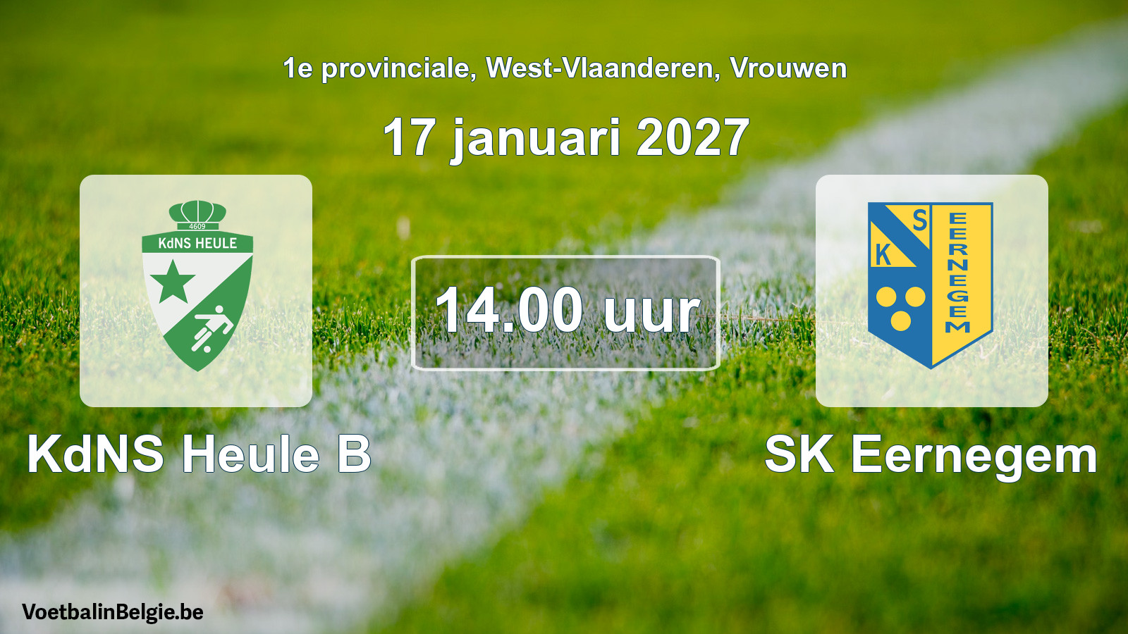 Geplande wedstrijd vrouwenvoetbal: KdNS Heule B - SK Eernegem (17 januari 2027)