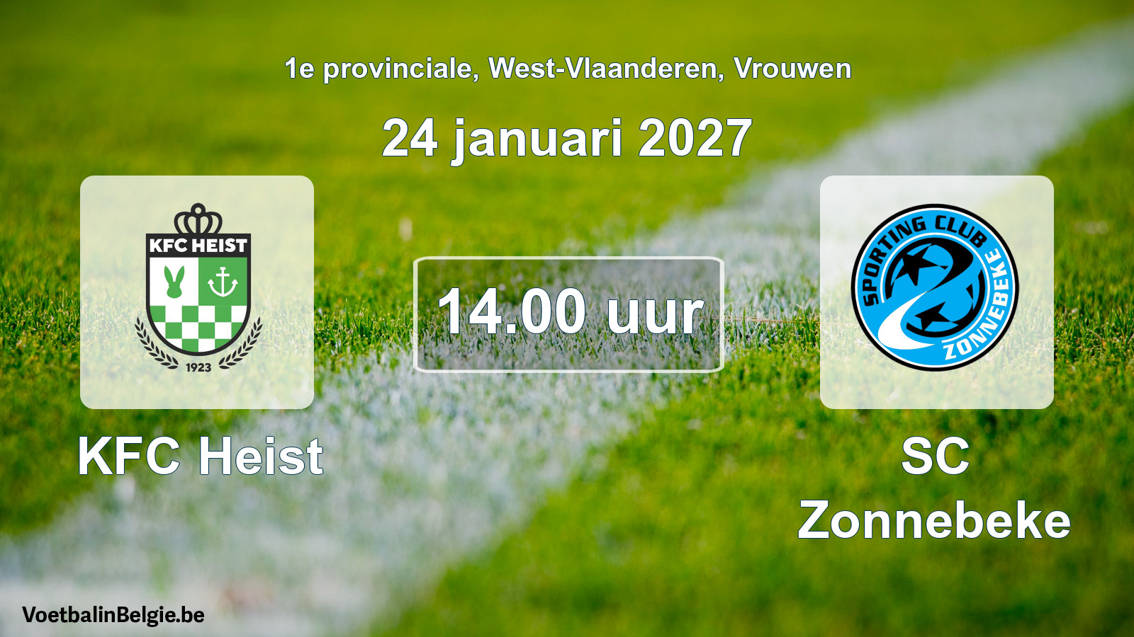 Geplande wedstrijd vrouwenvoetbal: KFC Heist - SC Zonnebeke (24 januari 2027)