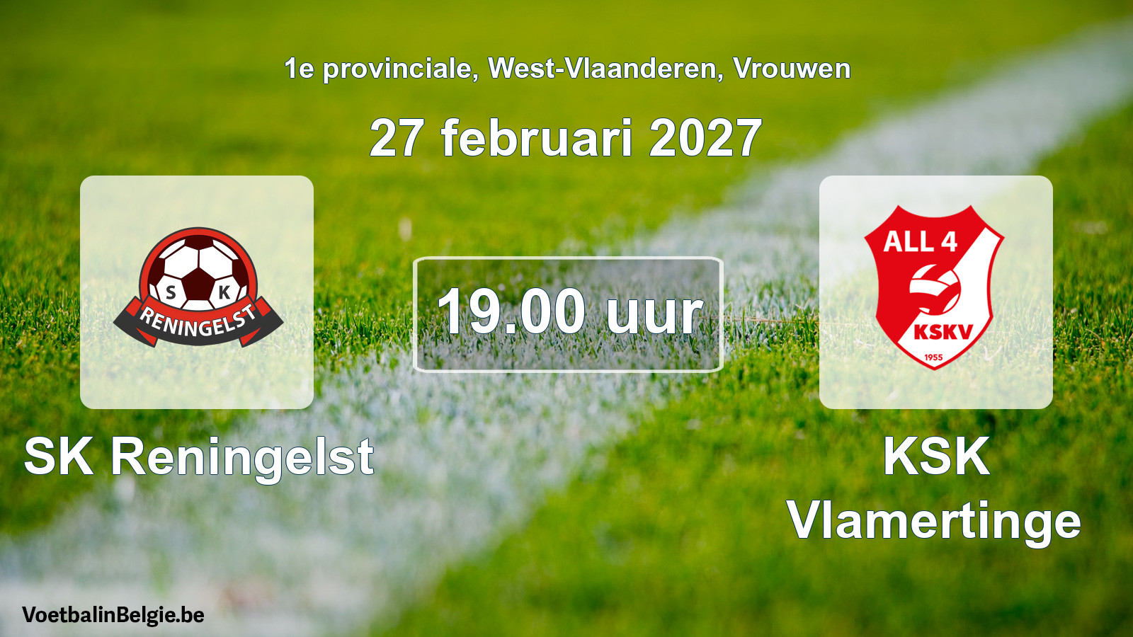 Geplantes Spiel frauen-Fußball: SK Reningelst - KSK Vlamertinge (27 Februar 2027)