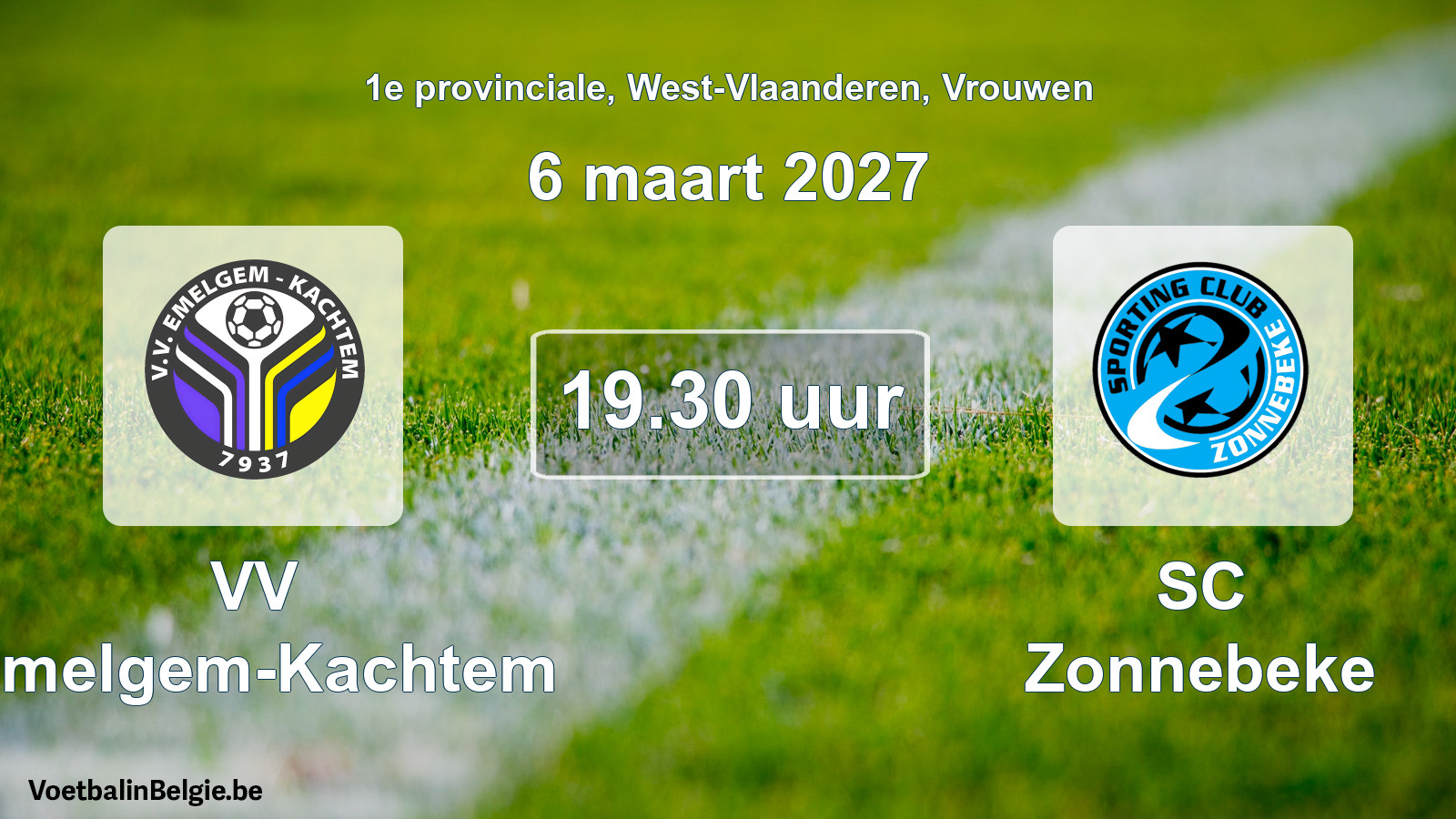 Geplande wedstrijd vrouwenvoetbal: VV Emelgem-Kachtem - SC Zonnebeke (6 maart 2027)