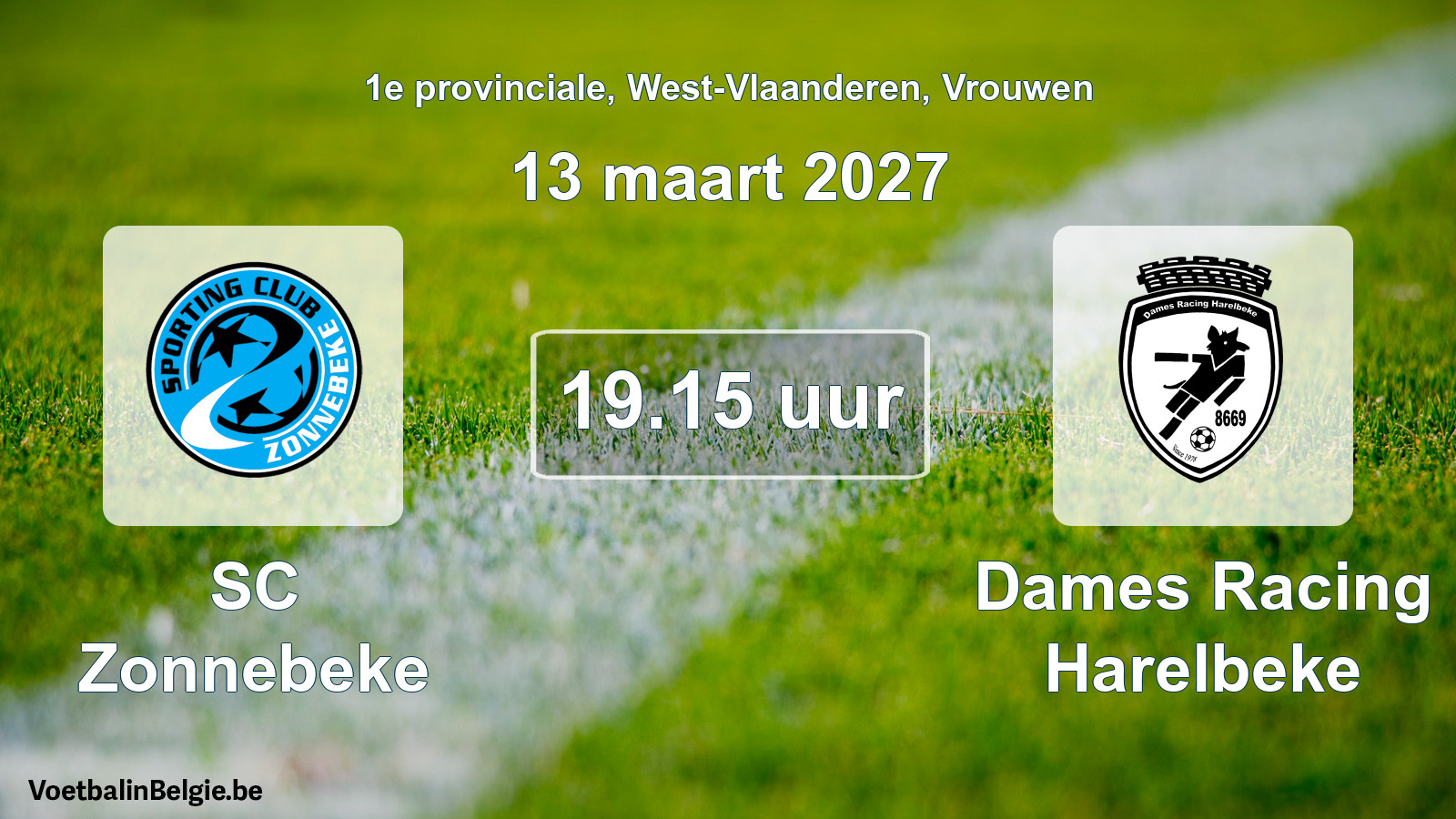 Geplande wedstrijd vrouwenvoetbal: SC Zonnebeke - Dames Racing Harelbeke (13 maart 2027)