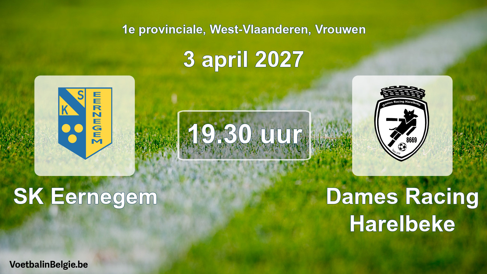 Geplande wedstrijd vrouwenvoetbal: SK Eernegem - Dames Racing Harelbeke (3 april 2027)