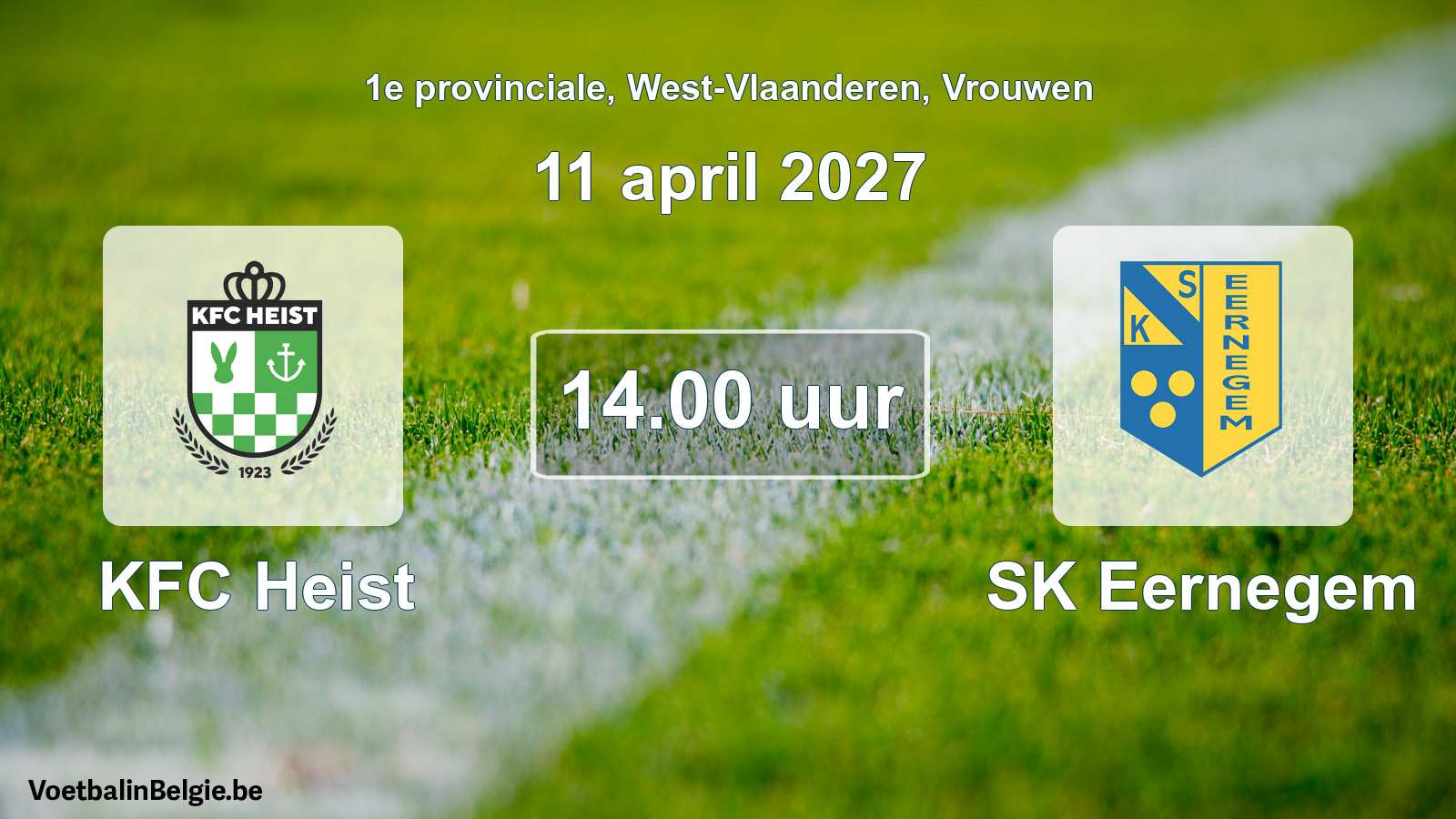 Geplande wedstrijd vrouwenvoetbal: KFC Heist - SK Eernegem (11 april 2027)