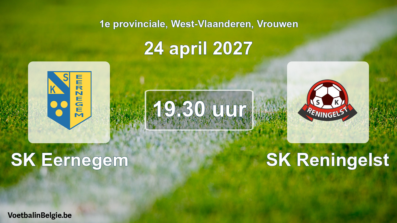 Geplande wedstrijd vrouwenvoetbal: SK Eernegem - SK Reningelst (24 april 2027)