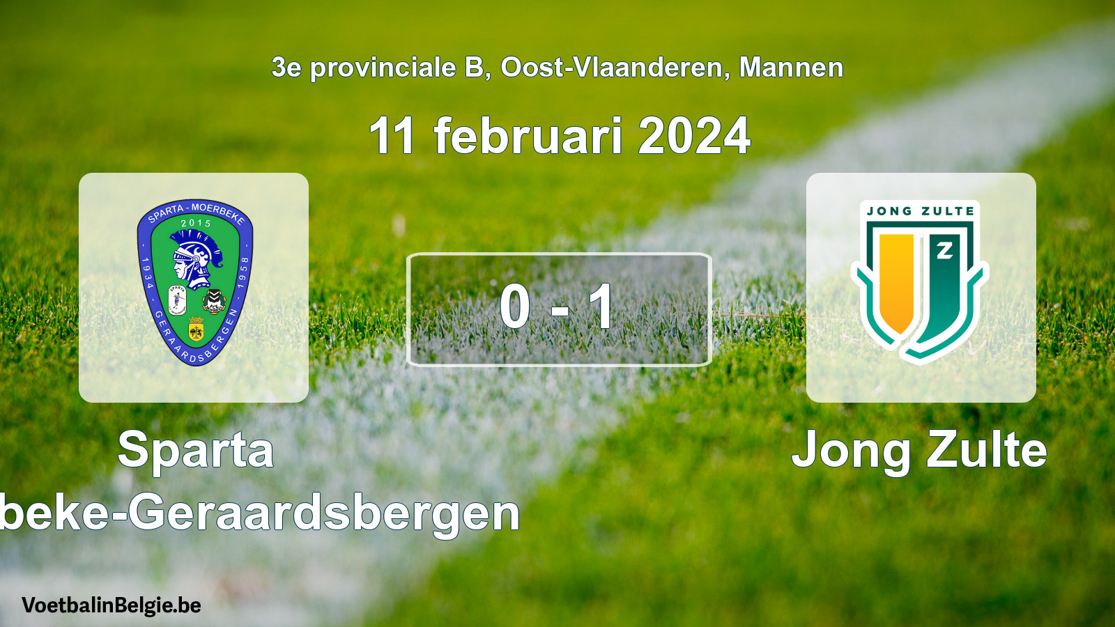 Gespeelde wedstrijd mannenvoetbal: Sparta Moerbeke-Geraardsbergen - Jong Zulte 0 - 1 (11 februari 2024)