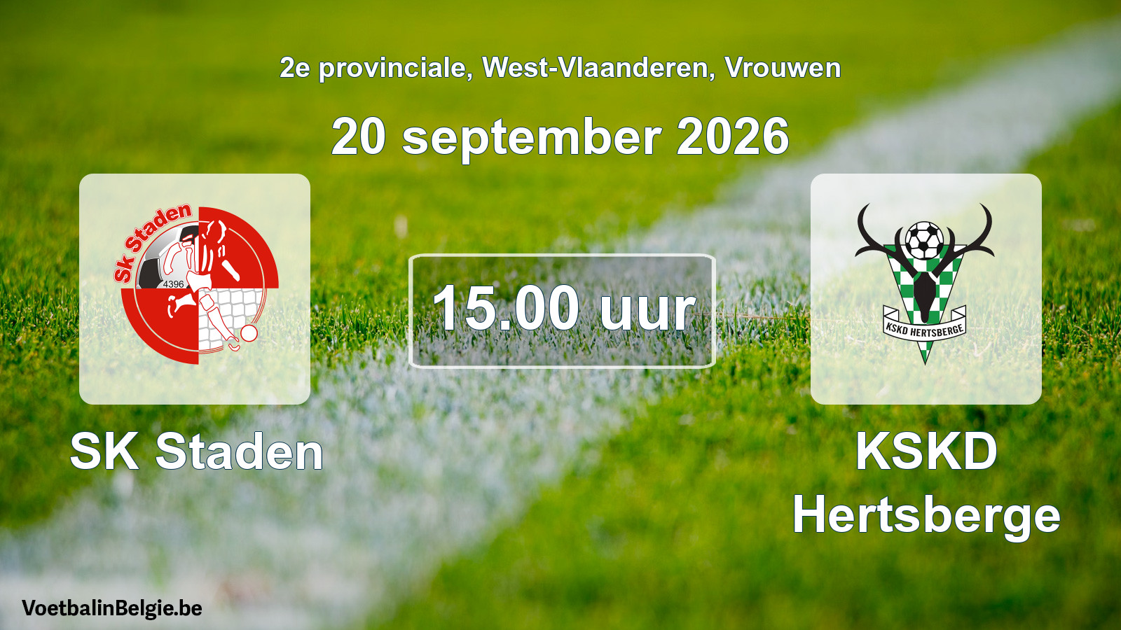Geplande wedstrijd vrouwenvoetbal: SK Staden - KSKD Hertsberge (20 september 2026)