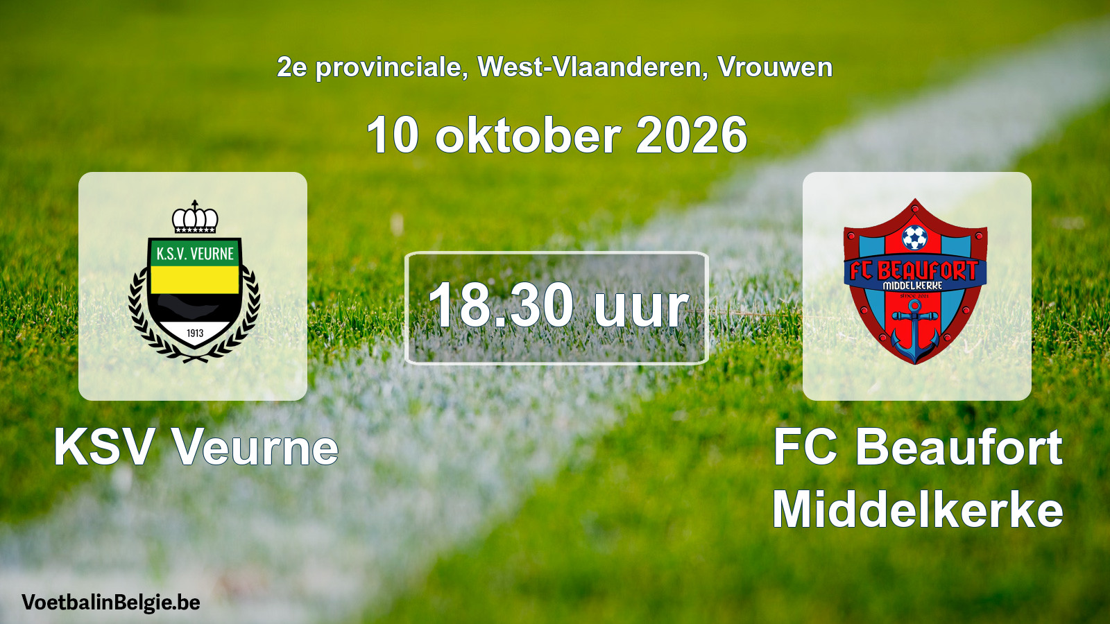 Geplande wedstrijd vrouwenvoetbal: KSV Veurne - FC Beaufort Middelkerke (10 oktober 2026)