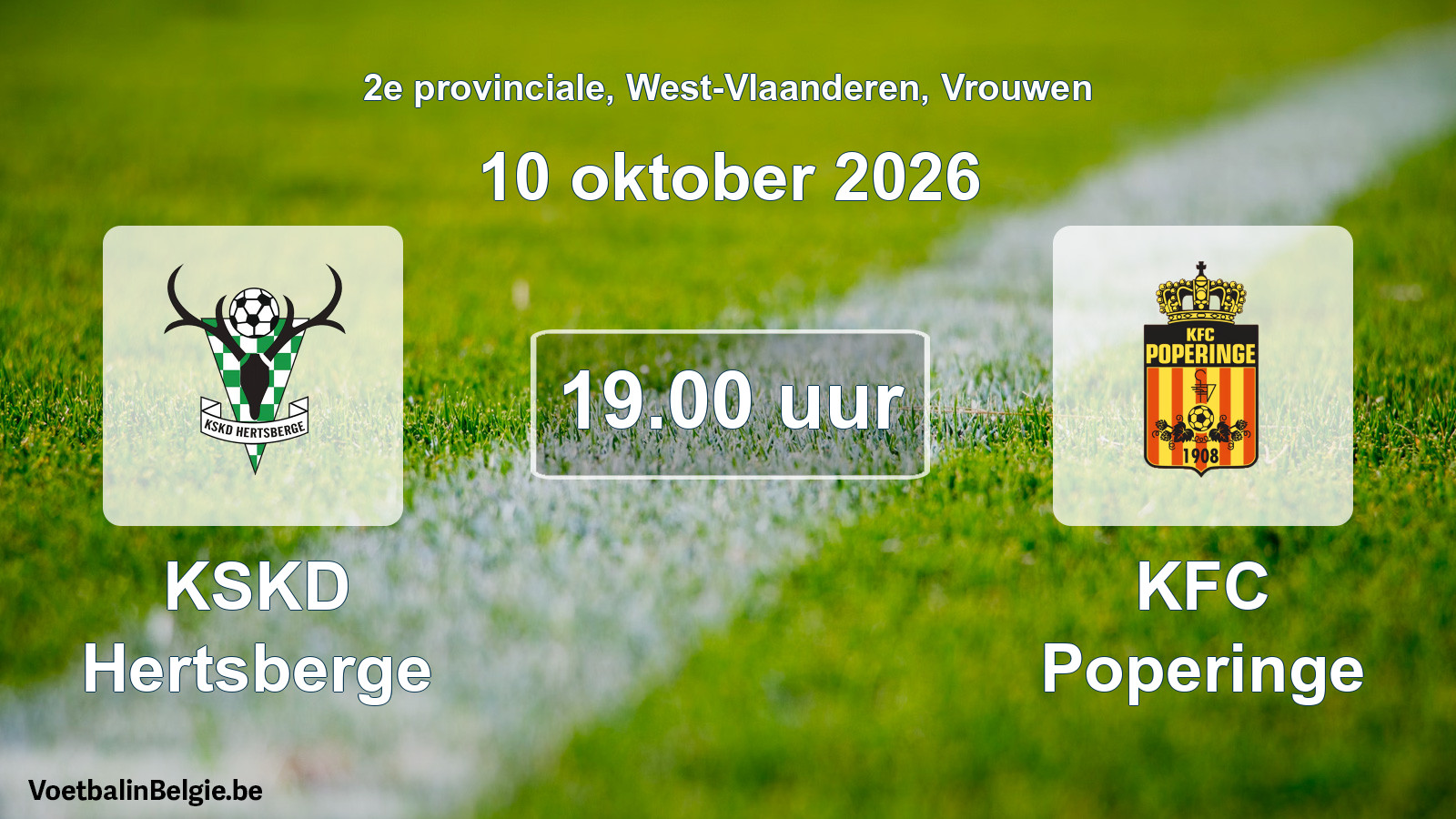 Geplande wedstrijd vrouwenvoetbal: KSKD Hertsberge - KFC Poperinge (10 oktober 2026)
