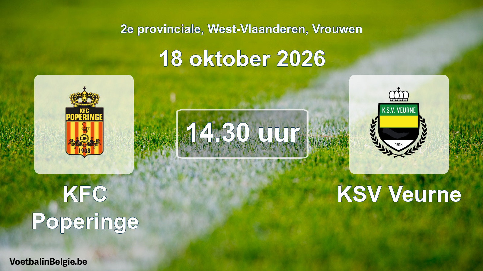 Geplande wedstrijd vrouwenvoetbal: KFC Poperinge - KSV Veurne (18 oktober 2026)