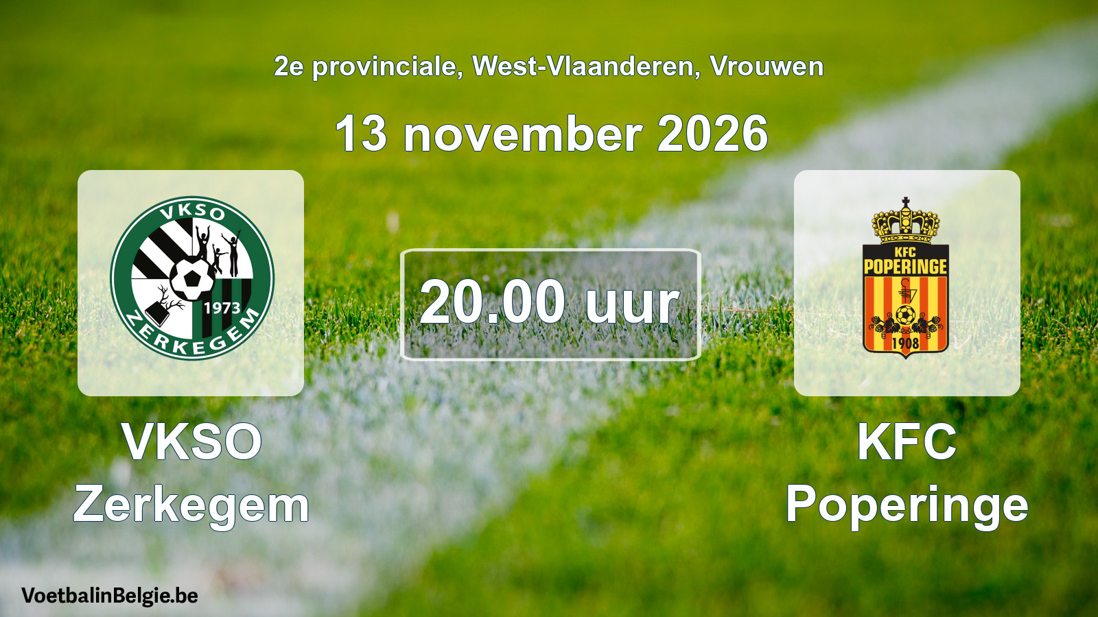 Geplande wedstrijd vrouwenvoetbal: VKSO Zerkegem - KFC Poperinge (13 november 2026)