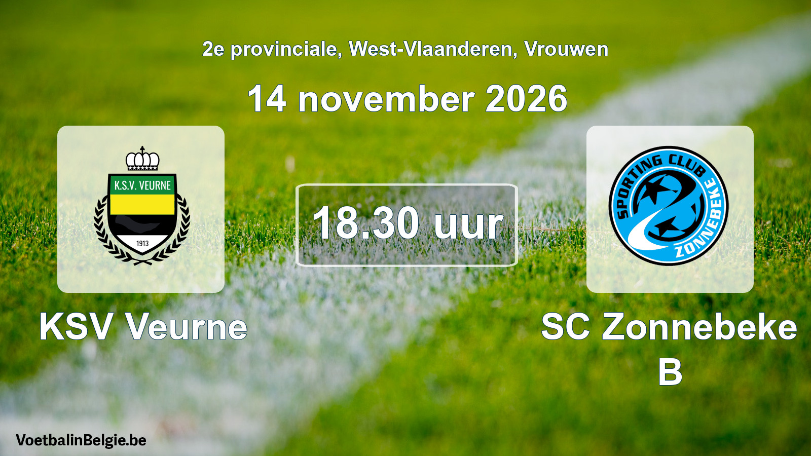 Geplande wedstrijd vrouwenvoetbal: KSV Veurne - SC Zonnebeke B (14 november 2026)