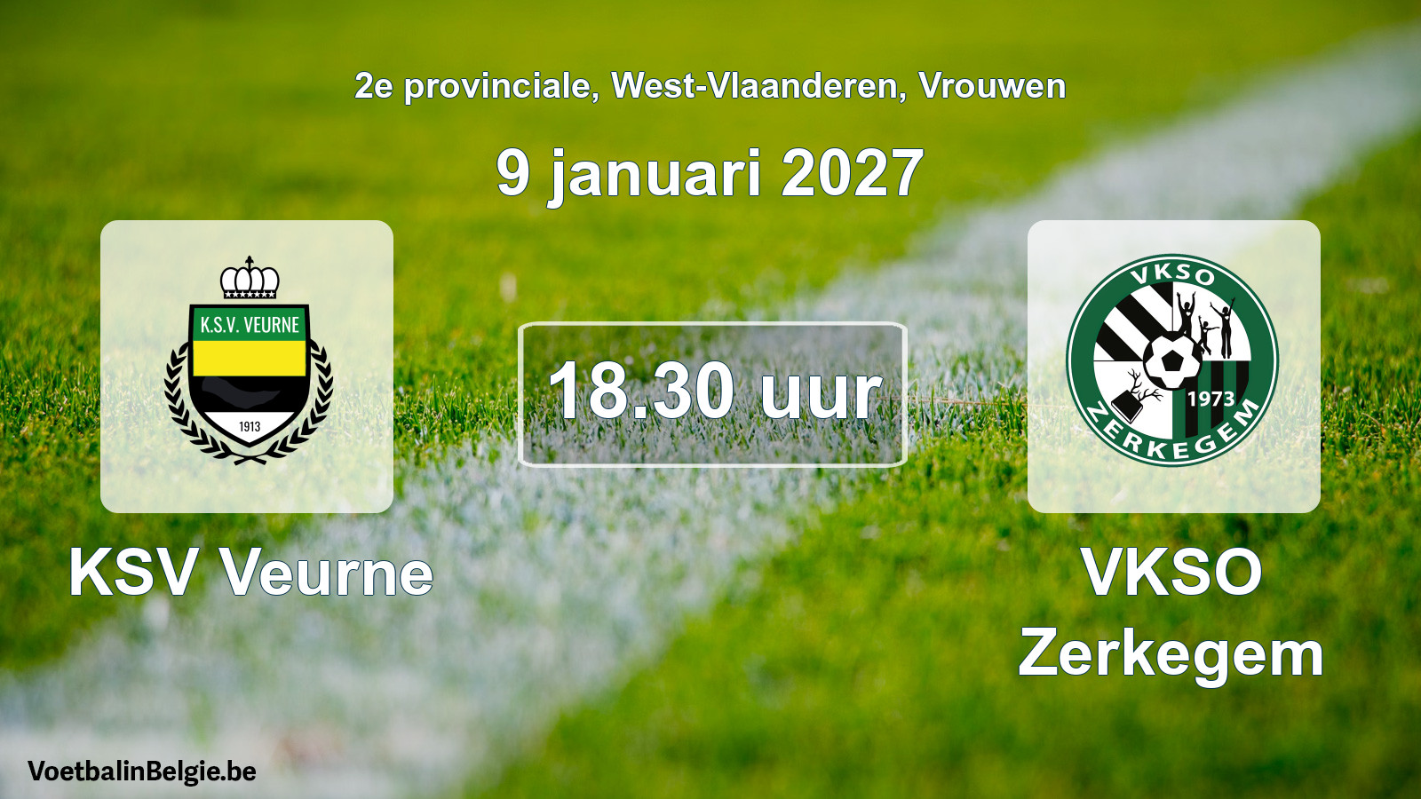 Geplande wedstrijd vrouwenvoetbal: KSV Veurne - VKSO Zerkegem (9 januari 2027)