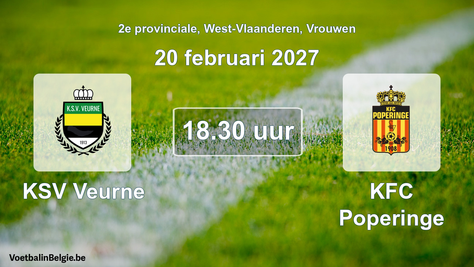 Geplande wedstrijd vrouwenvoetbal: KSV Veurne - KFC Poperinge (20 februari 2027)