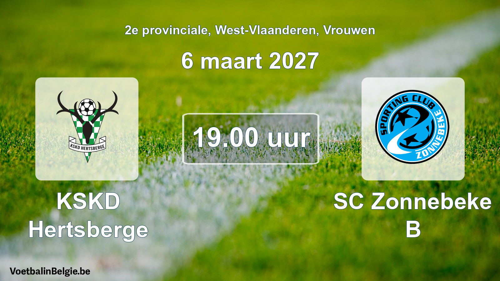 Geplande wedstrijd vrouwenvoetbal: KSKD Hertsberge - SC Zonnebeke B (6 maart 2027)