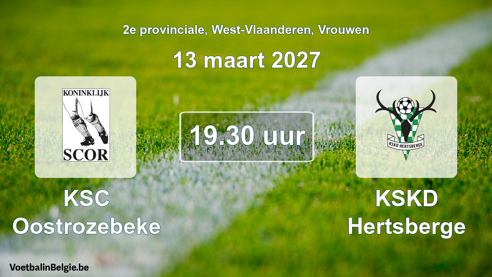 Geplande wedstrijd vrouwenvoetbal: KSC Oostrozebeke - KSKD Hertsberge (13 maart 2027)