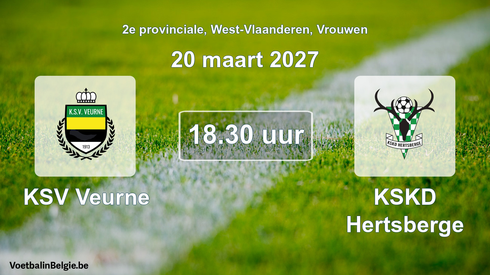 Geplande wedstrijd vrouwenvoetbal: KSV Veurne - KSKD Hertsberge (20 maart 2027)