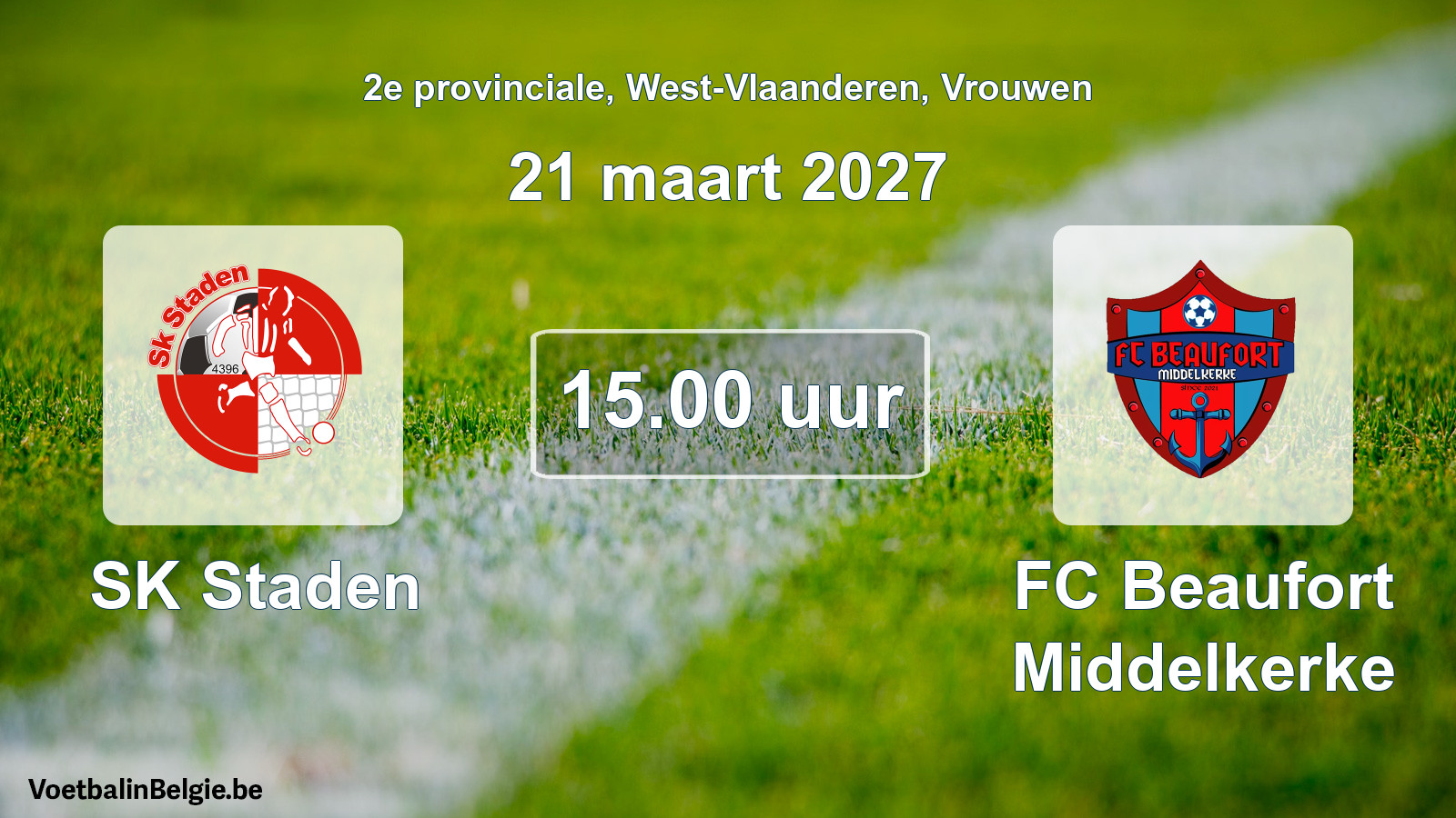 Geplande wedstrijd vrouwenvoetbal: SK Staden - FC Beaufort Middelkerke (21 maart 2027)