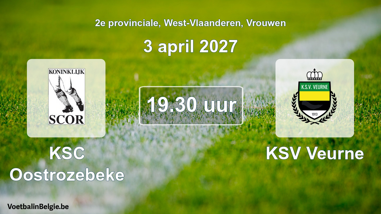 Geplande wedstrijd vrouwenvoetbal: KSC Oostrozebeke - KSV Veurne (3 april 2027)