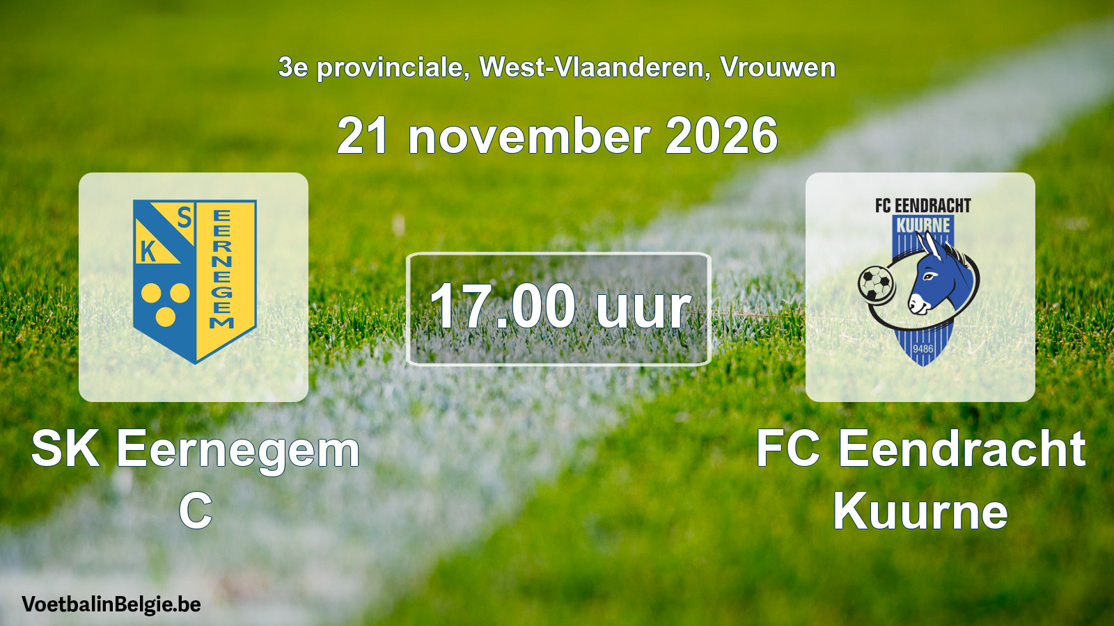 Geplande wedstrijd vrouwenvoetbal: SK Eernegem C - FC Eendracht Kuurne (21 november 2026)