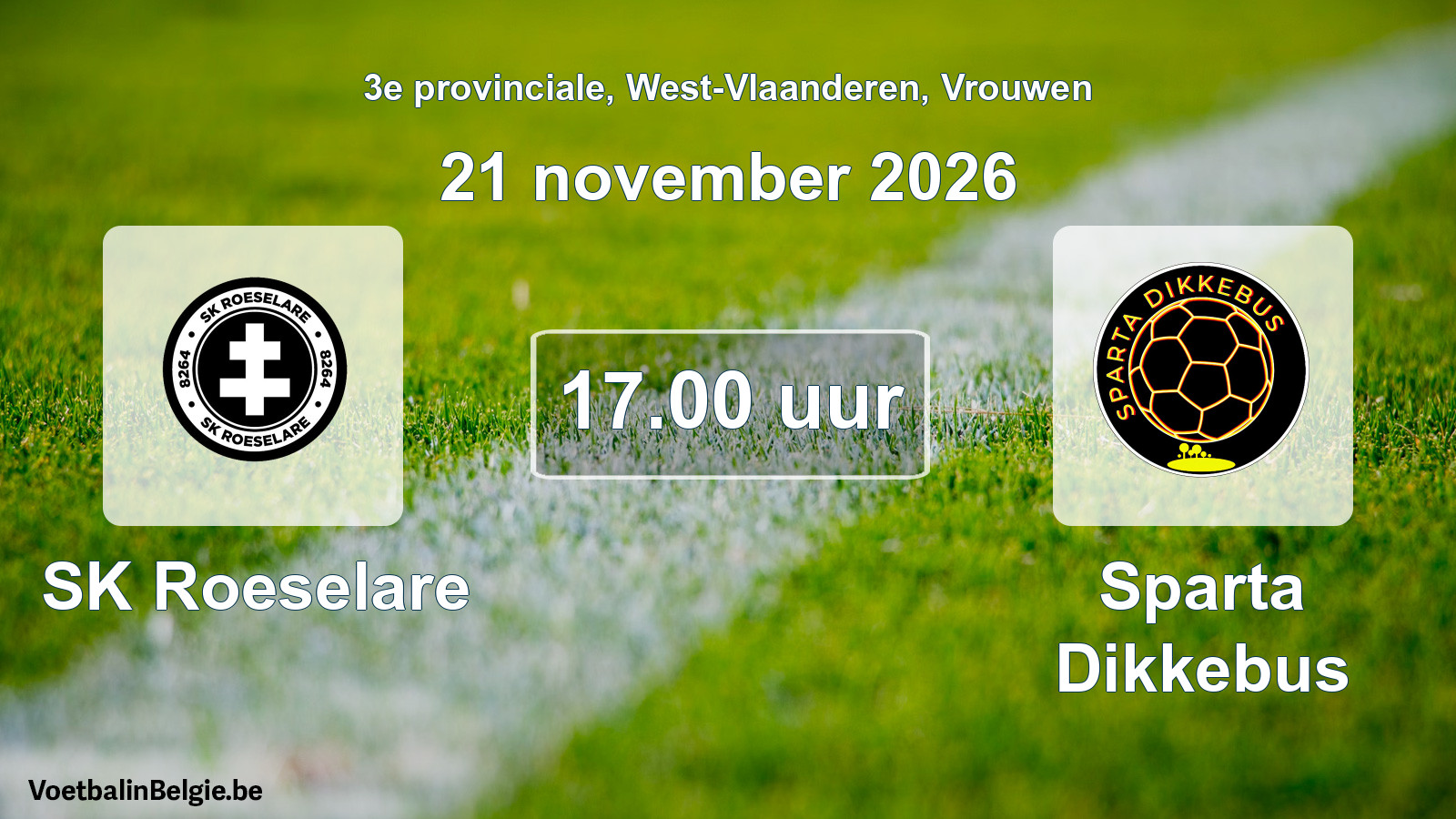 Geplande wedstrijd vrouwenvoetbal: SK Roeselare - Sparta Dikkebus (21 november 2026)