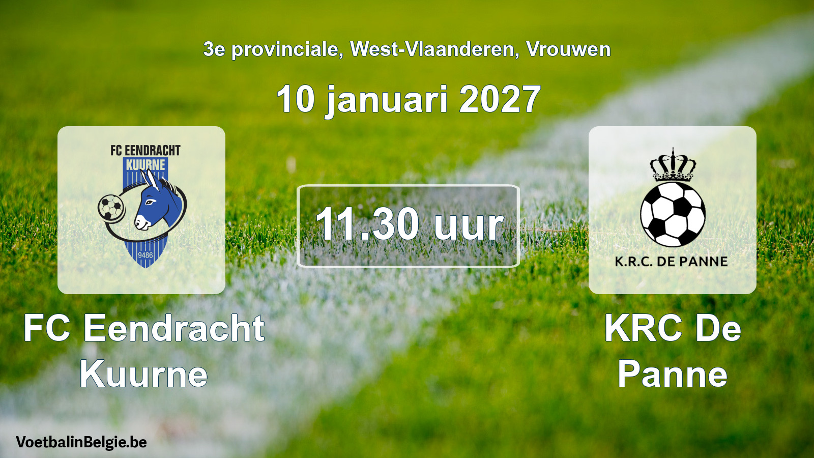 Geplande wedstrijd vrouwenvoetbal: FC Eendracht Kuurne - KRC De Panne (10 januari 2027)