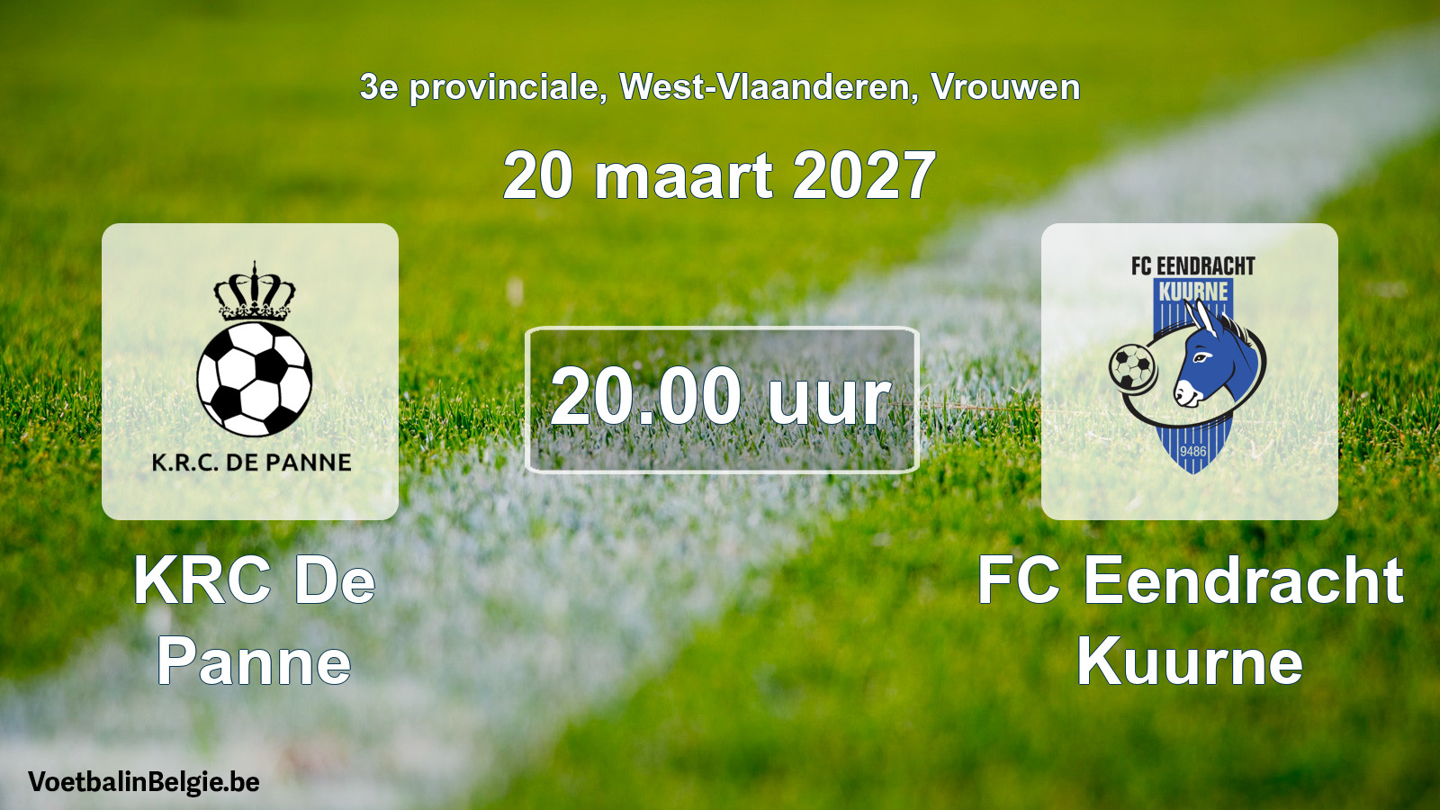 Geplande wedstrijd vrouwenvoetbal: KRC De Panne - FC Eendracht Kuurne (20 maart 2027)