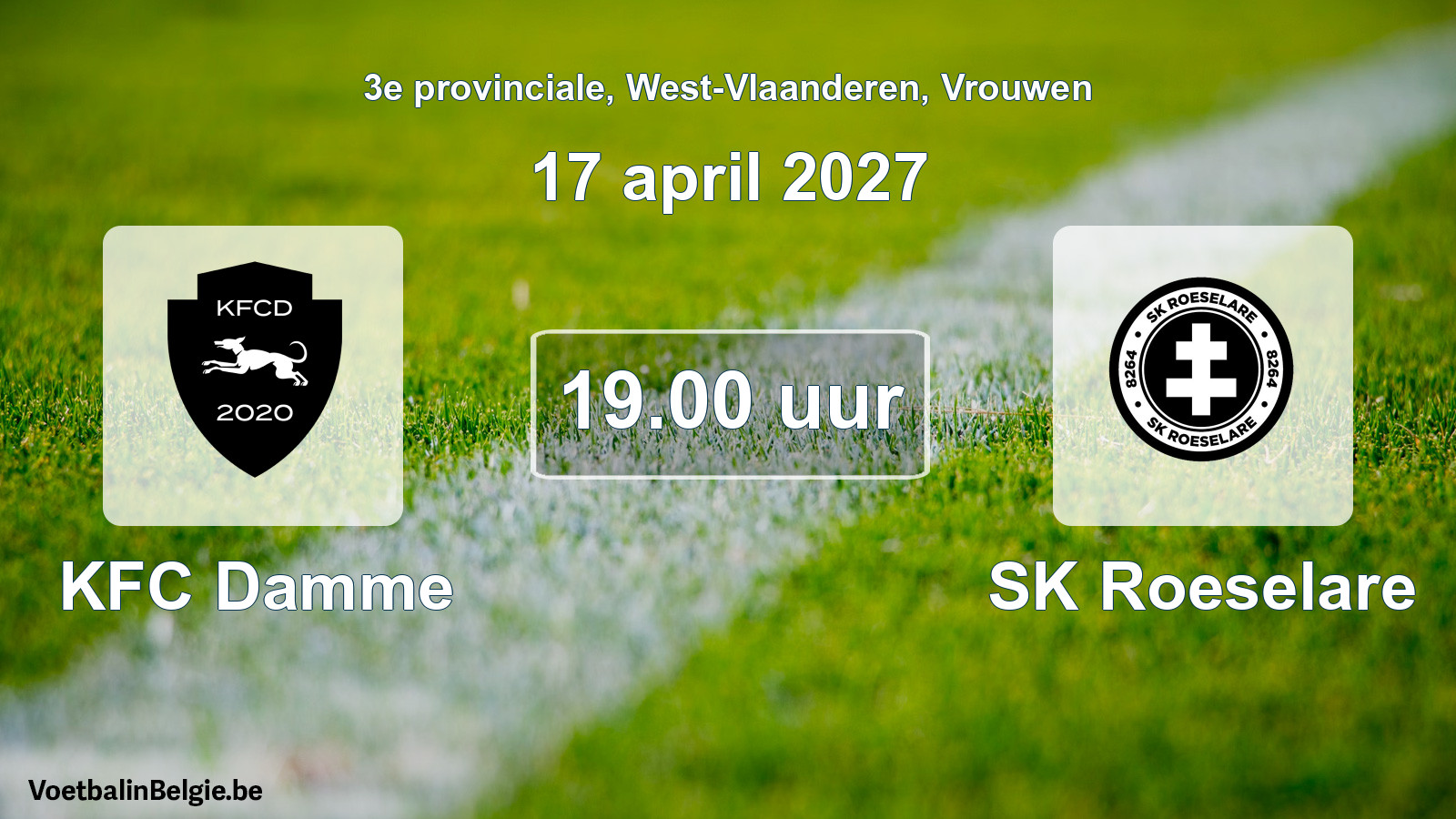 Geplande wedstrijd vrouwenvoetbal: KFC Damme - SK Roeselare (17 april 2027)