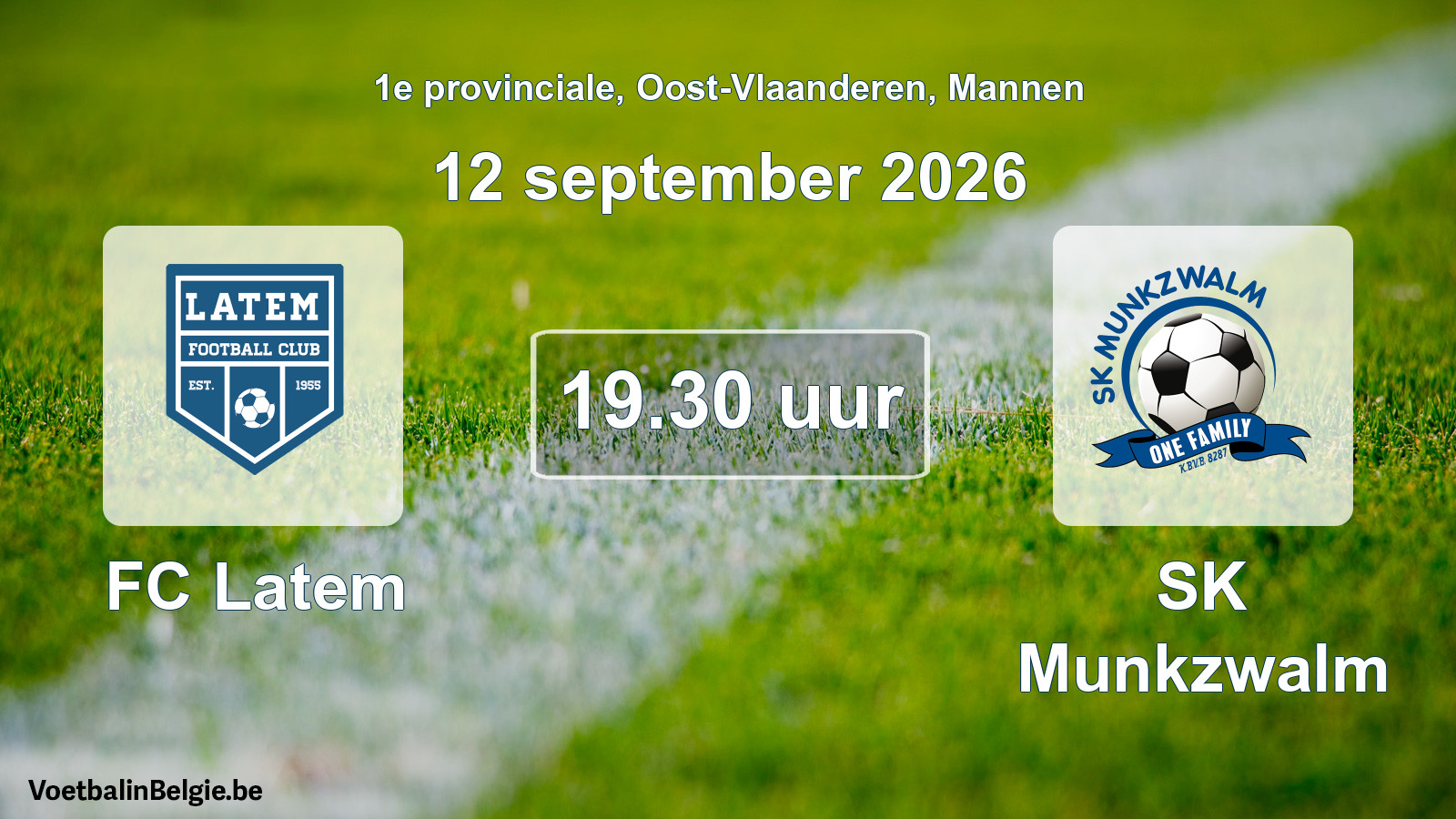 Geplande wedstrijd mannenvoetbal: FC Latem - SK Munkzwalm (12 september 2026)