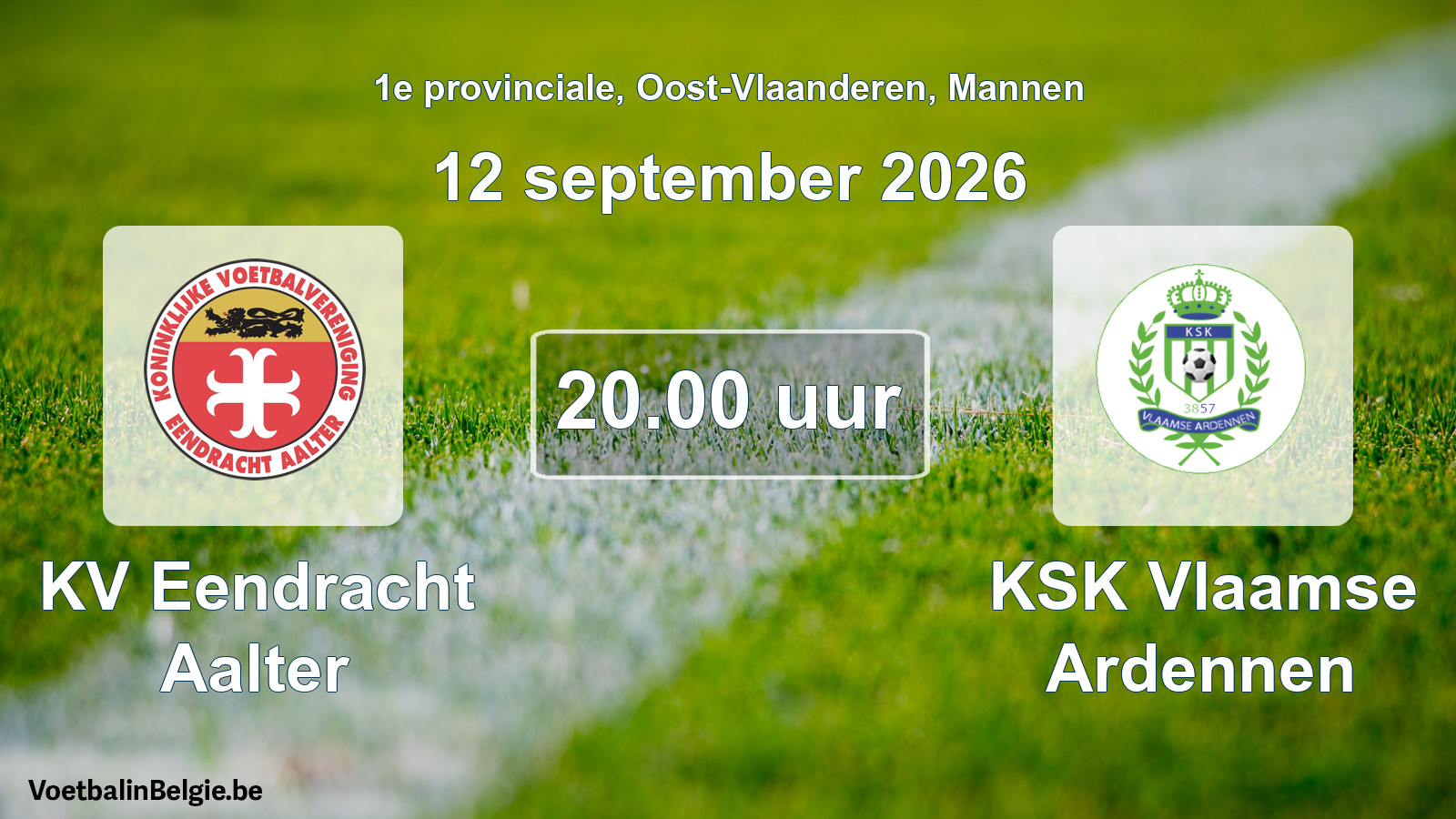 Geplande wedstrijd mannenvoetbal: KV Eendracht Aalter - KSK Vlaamse Ardennen (12 september 2026)