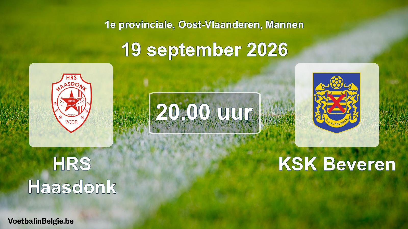 Geplande wedstrijd mannenvoetbal: HRS Haasdonk - KSK Beveren (19 september 2026)