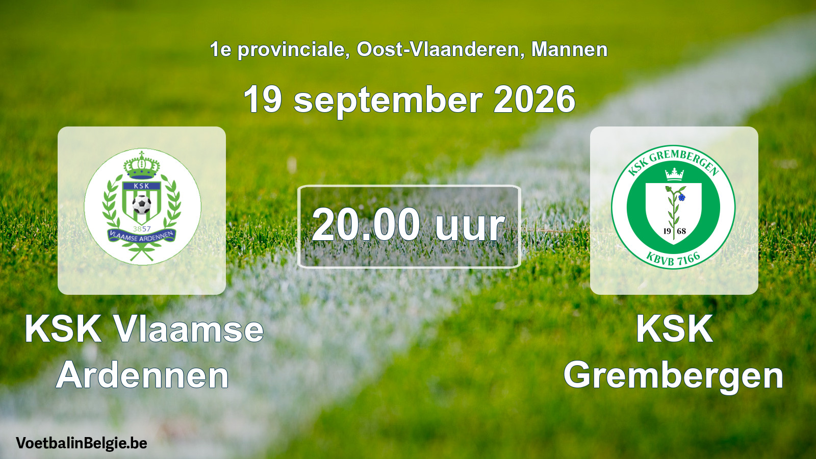 Geplande wedstrijd mannenvoetbal: KSK Vlaamse Ardennen - KSK Grembergen (19 september 2026)