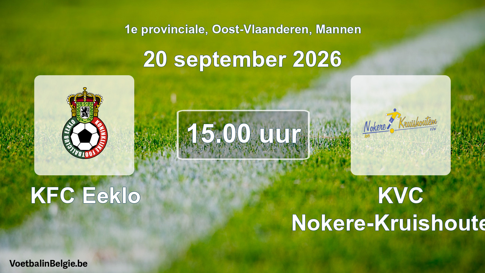 Geplande wedstrijd mannenvoetbal: KFC Eeklo - KVC Nokere-Kruishoutem (20 september 2026)