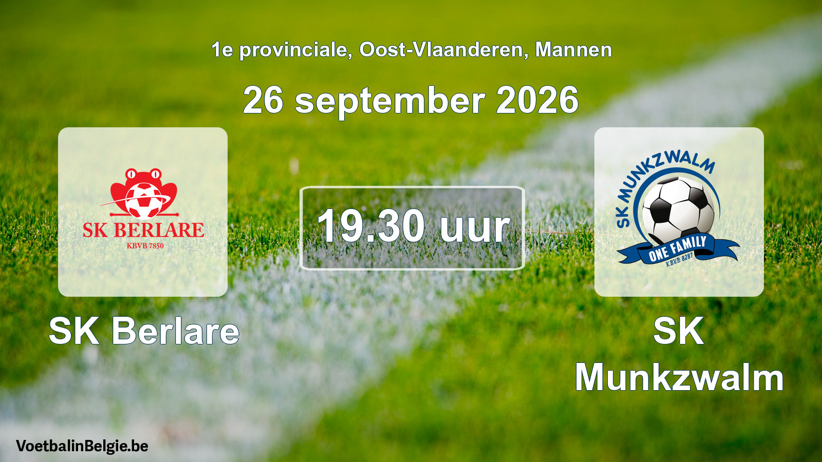 Geplantes Spiel männer-Fußball: SK Berlare - SK Munkzwalm (26 September 2026)
