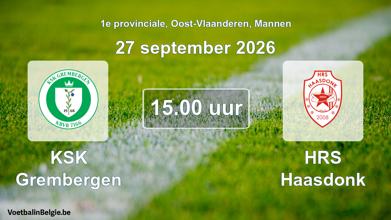 Scheduled match men football: KSK Grembergen - HRS Haasdonk (27 September 2026)