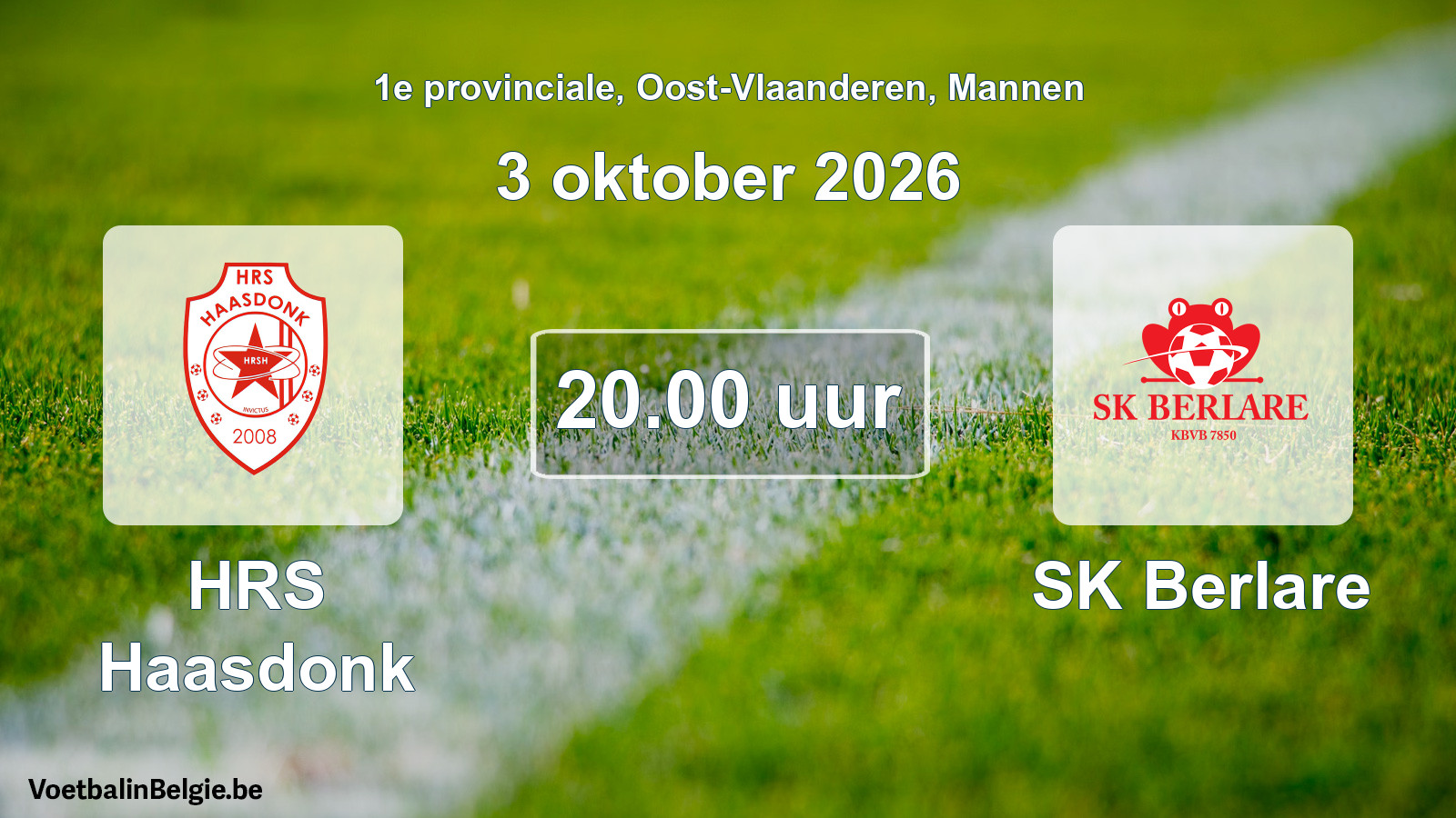 Geplantes Spiel männer-Fußball: HRS Haasdonk - SK Berlare (3 Oktober 2026)
