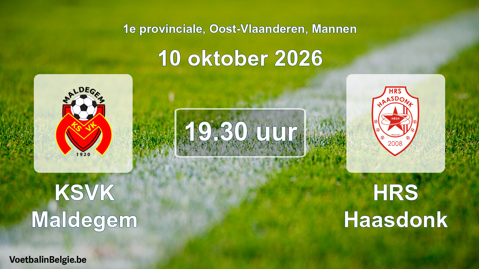 Geplantes Spiel männer-Fußball: KSVK Maldegem - HRS Haasdonk (10 Oktober 2026)