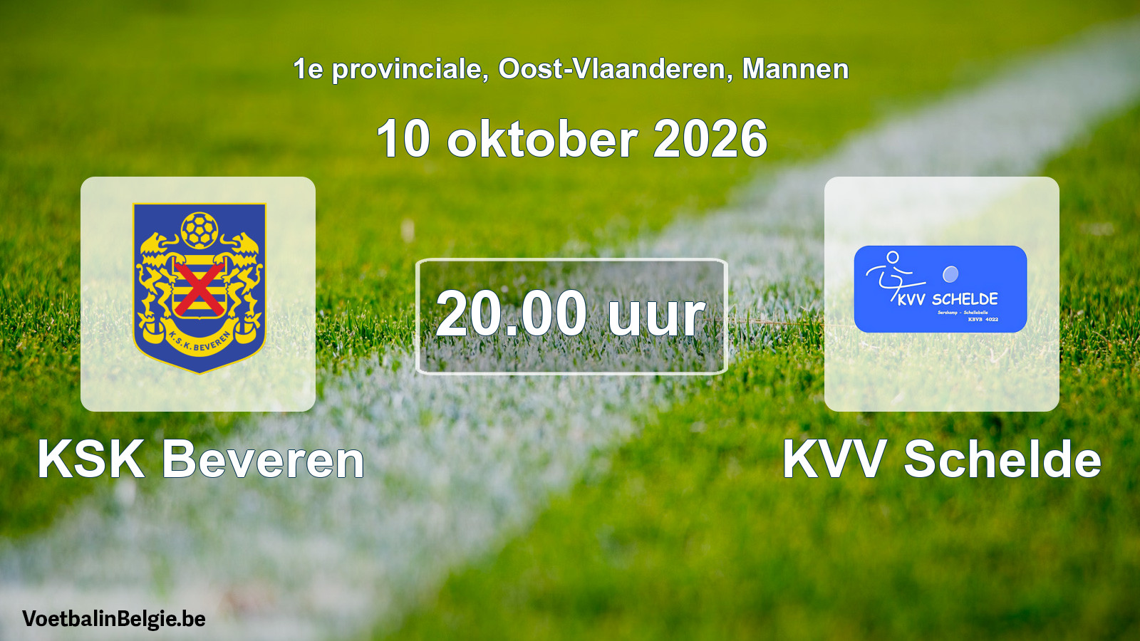 Geplande wedstrijd mannenvoetbal: KSK Beveren - KVV Schelde (10 oktober 2026)