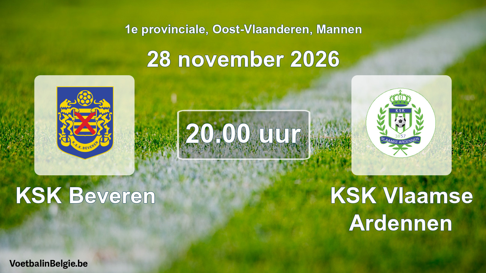 Geplande wedstrijd mannenvoetbal: KSK Beveren - KSK Vlaamse Ardennen (28 november 2026)