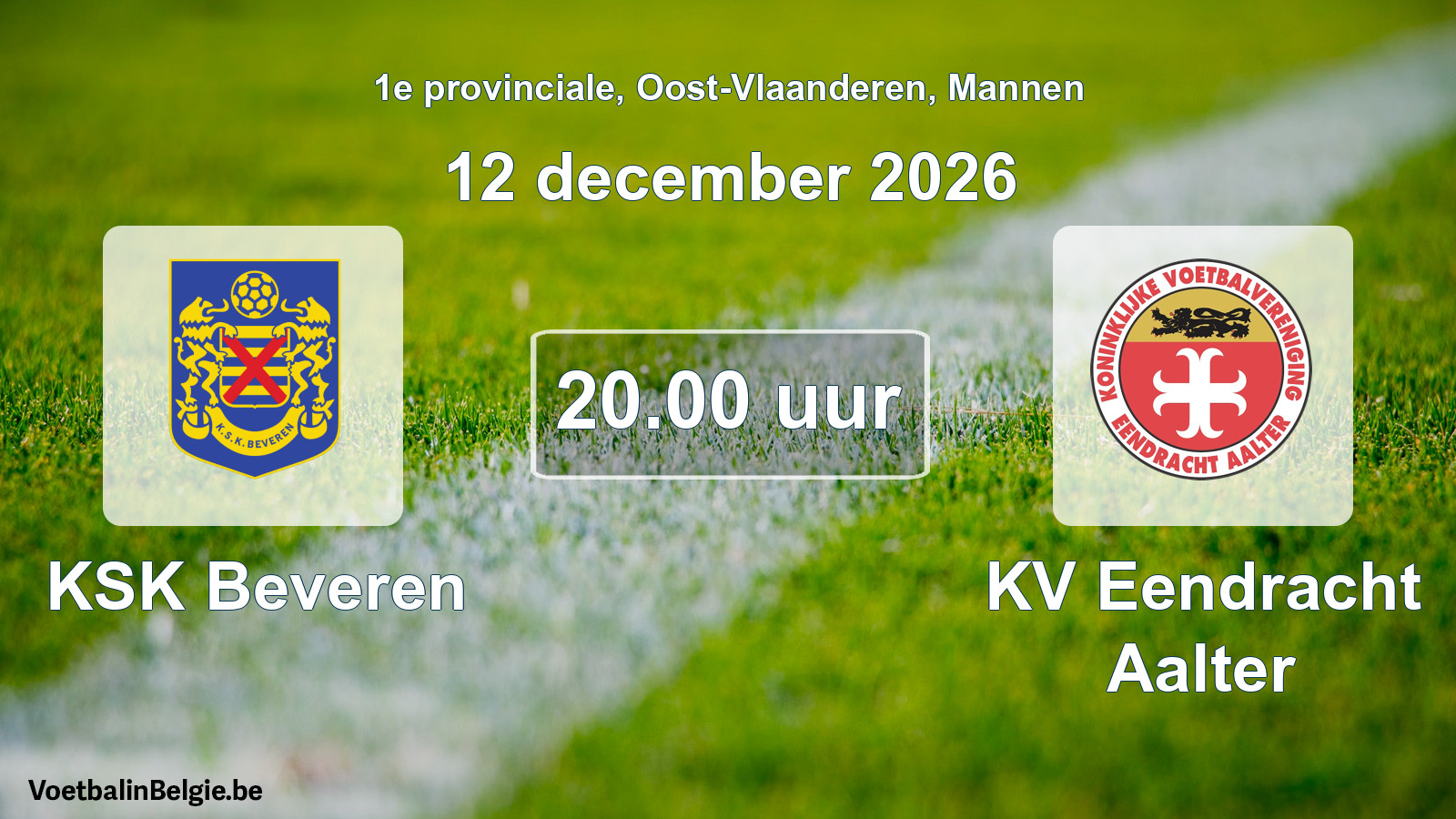 Scheduled match men football: KSK Beveren - KV Eendracht Aalter (12 December 2026)