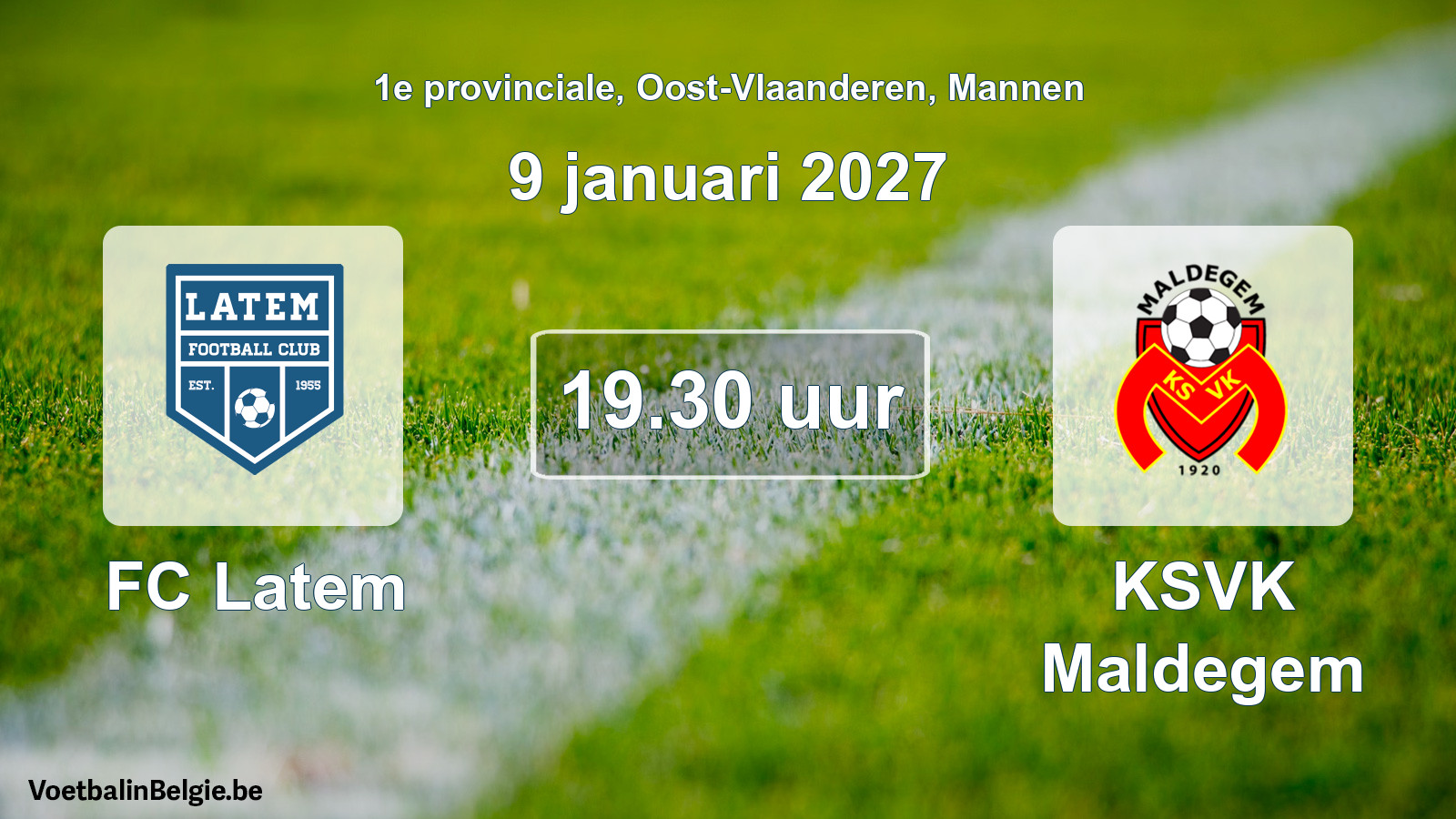 Geplantes Spiel männer-Fußball: FC Latem - KSVK Maldegem (9 Januar 2027)