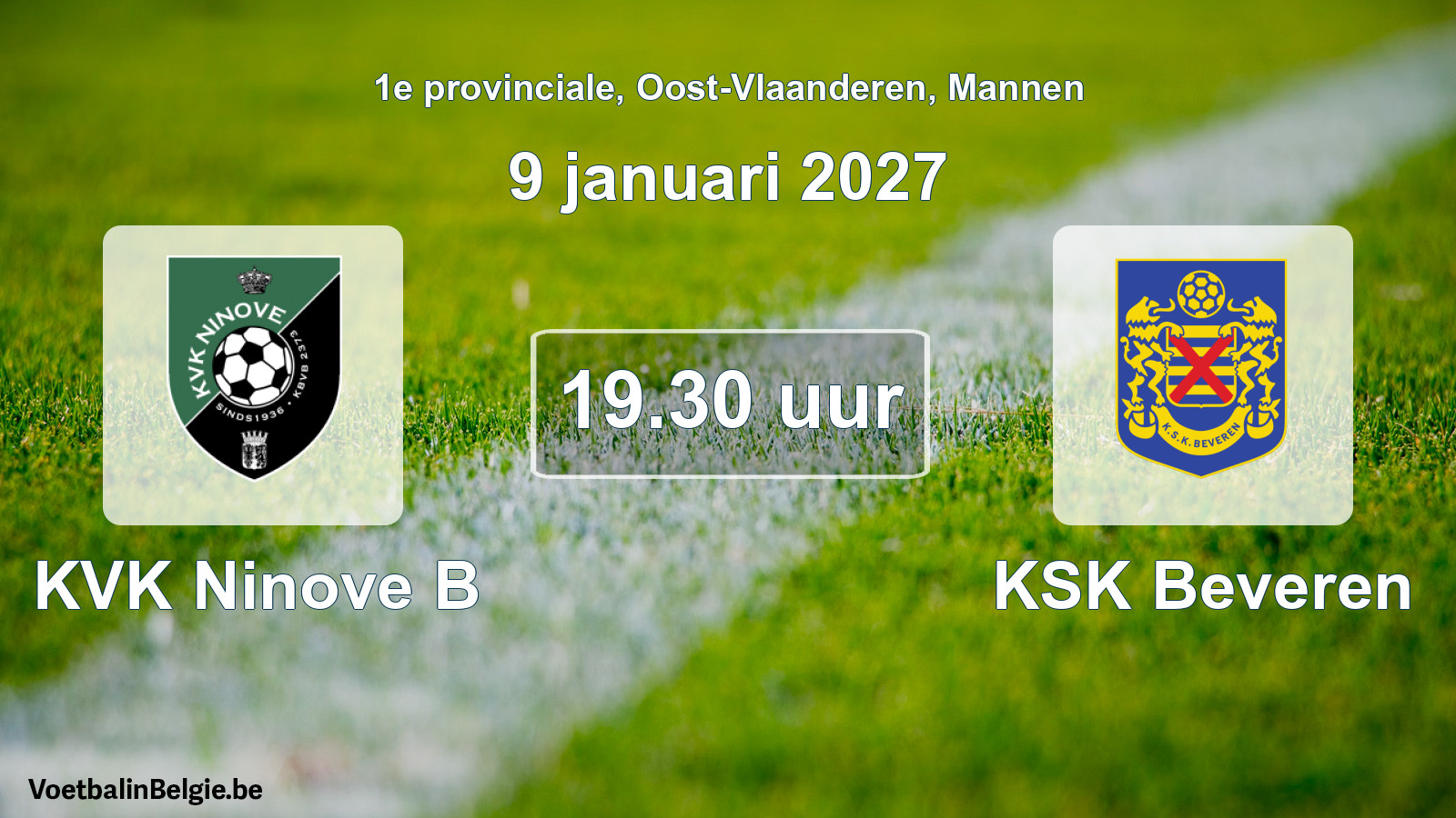 Geplantes Spiel männer-Fußball: KVK Ninove B - KSK Beveren (9 Januar 2027)
