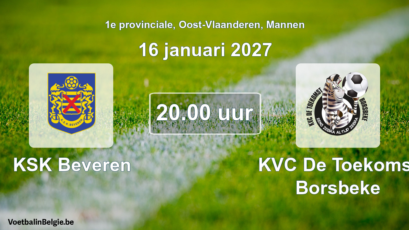 Geplantes Spiel männer-Fußball: KSK Beveren - KVC De Toekomst Borsbeke (16 Januar 2027)