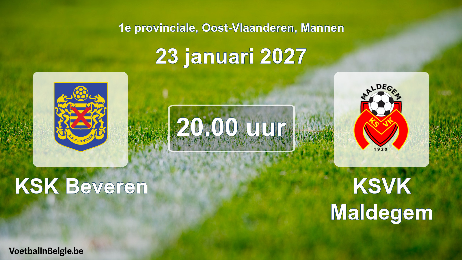 Geplantes Spiel männer-Fußball: KSK Beveren - KSVK Maldegem (23 Januar 2027)