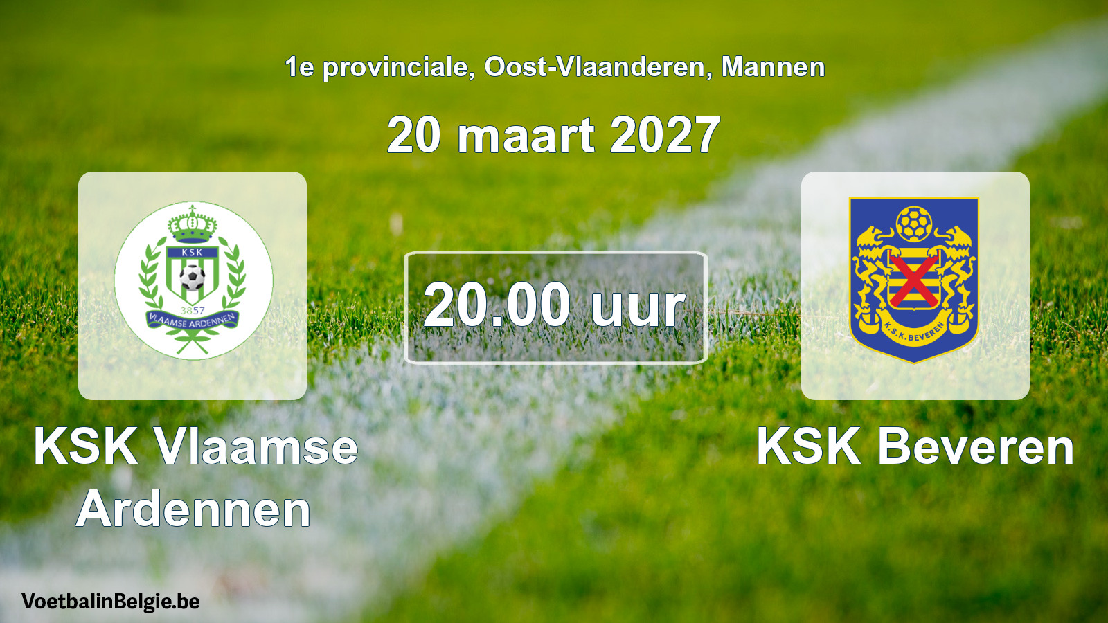 Geplantes Spiel männer-Fußball: KSK Vlaamse Ardennen - KSK Beveren (20 März 2027)