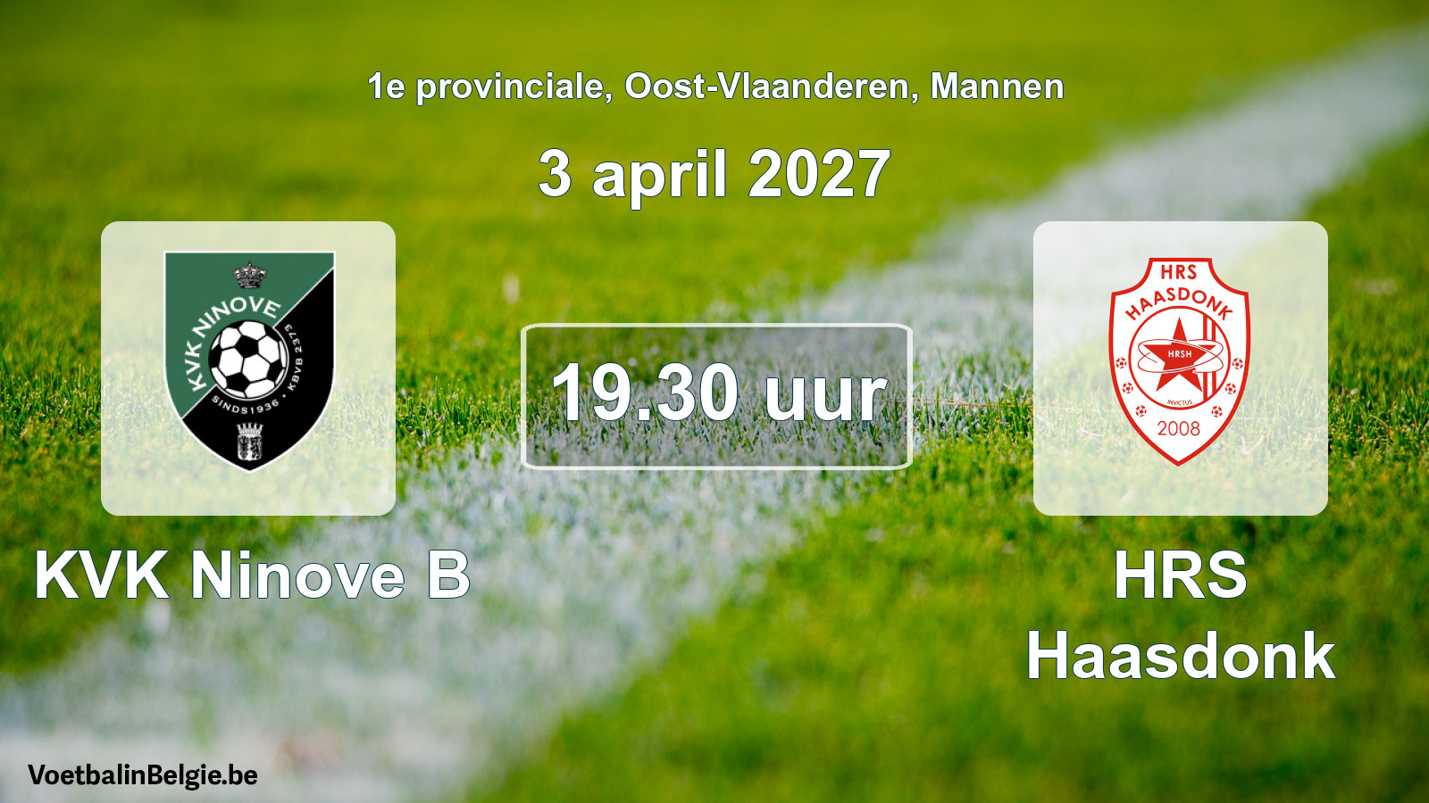 Geplantes Spiel männer-Fußball: KVK Ninove B - HRS Haasdonk (3 April 2027)