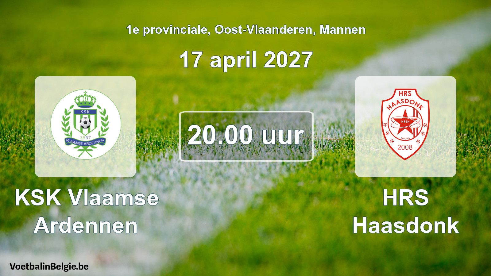 Geplande wedstrijd mannenvoetbal: KSK Vlaamse Ardennen - HRS Haasdonk (17 april 2027)