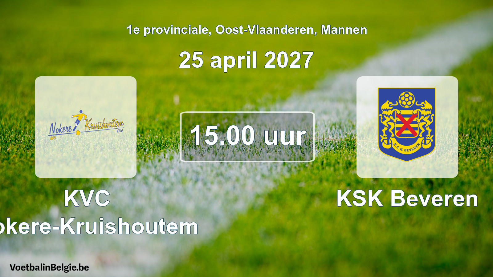 Geplande wedstrijd mannenvoetbal: KVC Nokere-Kruishoutem - KSK Beveren (25 april 2027)