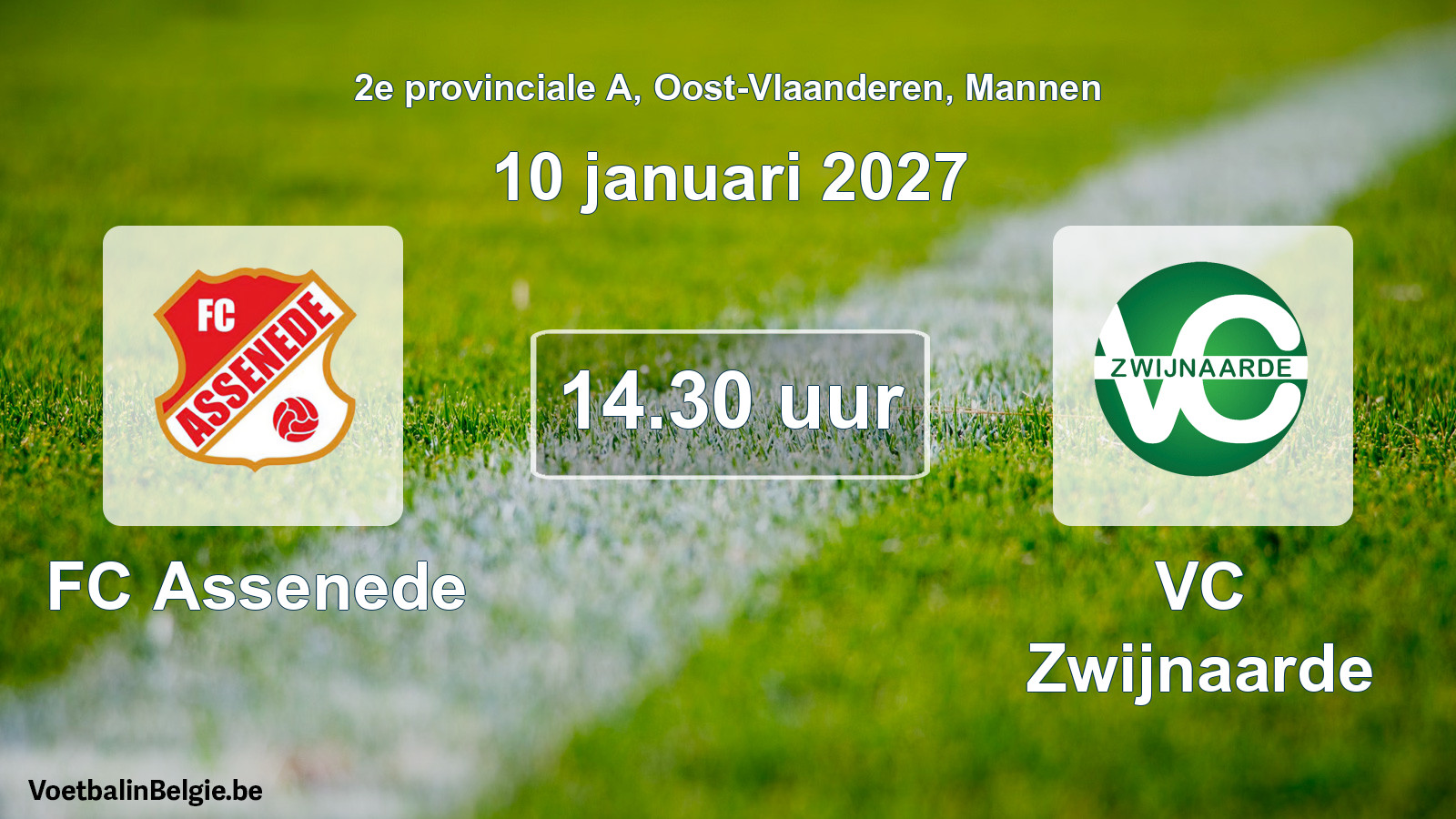 Geplande wedstrijd mannenvoetbal: FC Assenede - VC Zwijnaarde (10 januari 2027)