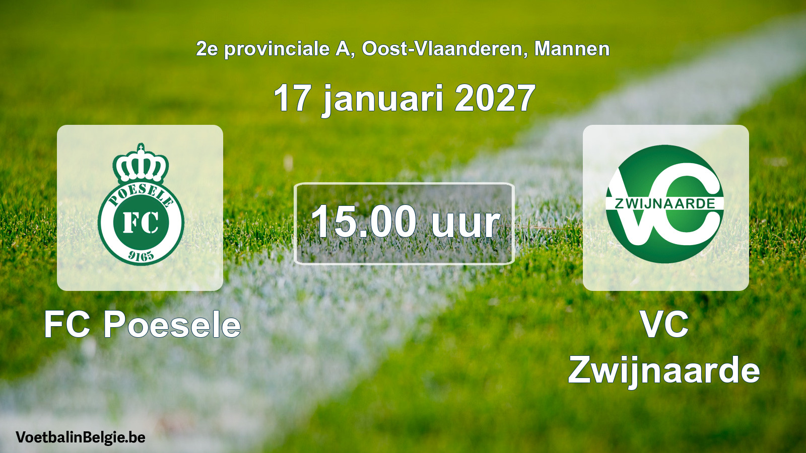 Geplande wedstrijd mannenvoetbal: FC Poesele - VC Zwijnaarde (17 januari 2027)