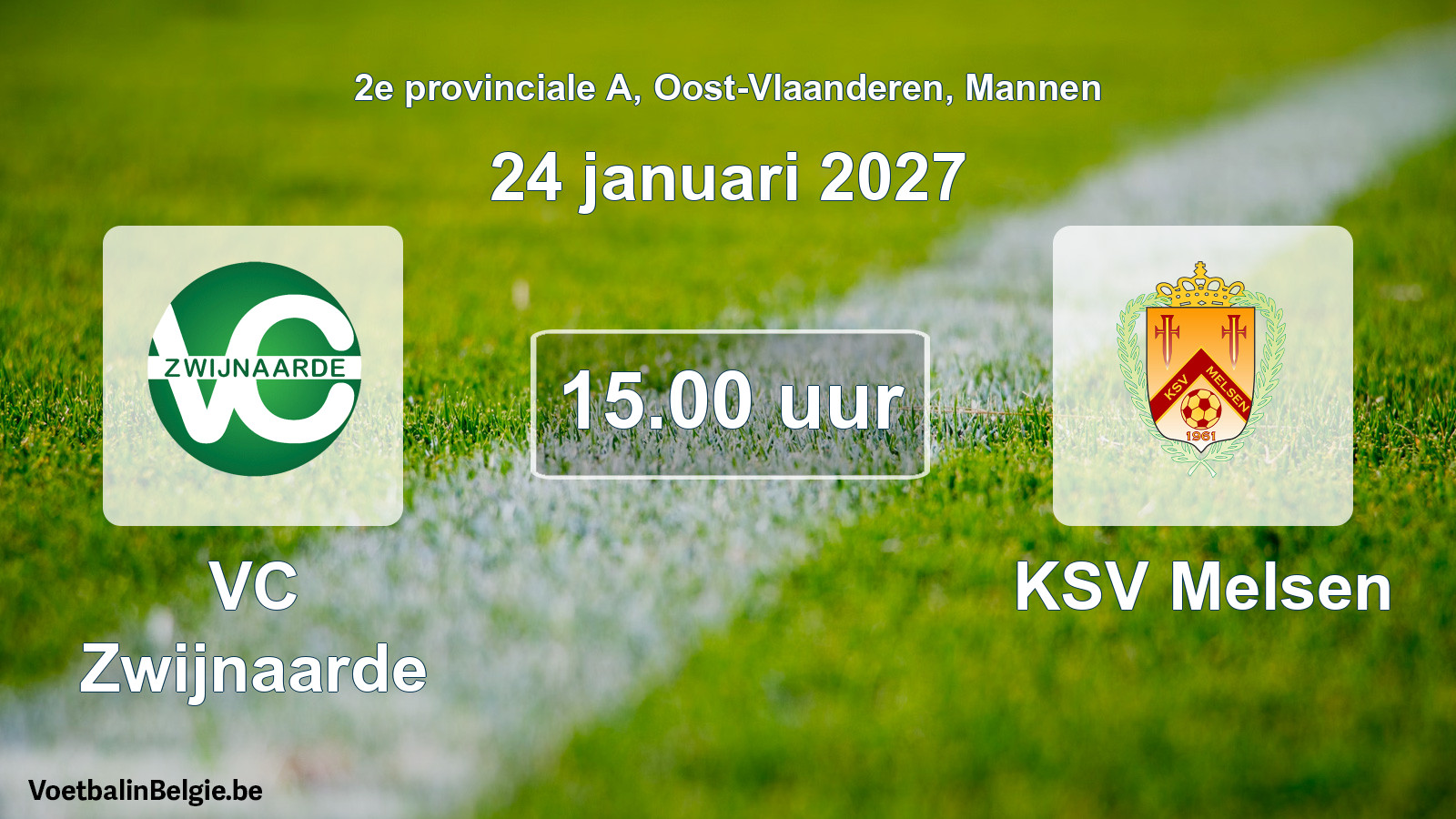Geplande wedstrijd mannenvoetbal: VC Zwijnaarde - KSV Melsen (24 januari 2027)
